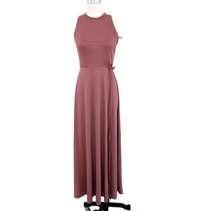 1970s Vintage Coral terra cotta clay maxi dress xs or s